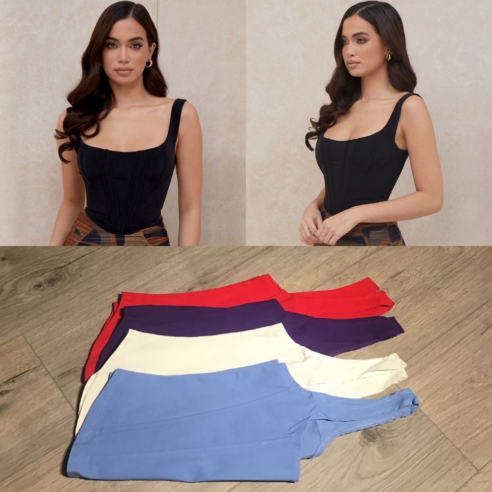 Dolls kill red white blue purple boned bustier corset tank top lot 4 pc